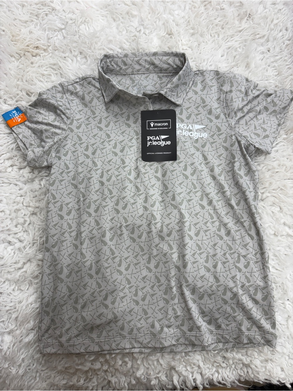 MACARON Light Gray Printed Polo Shirt